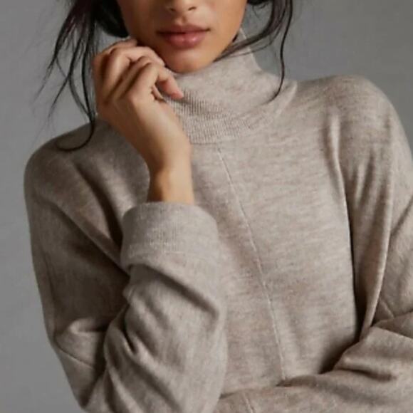 Anthropologie Sweater Beige Oversized Midi Dress - New - Small - Picture 3 of 5